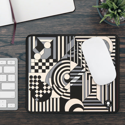 "Mesmerize: Bold Op Art Geometry in Black and White" - The Alien Gaming Mouse Pad Op Art