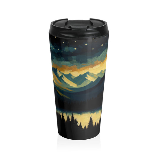 "Silent Sentinel of the Shadowed Woods" - The Alien Stainless Steel Travel Mug Tenebrism