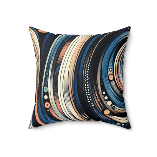 "Chaos in Harmony: A Dynamic Generative Art Exploration"- The Alien Spun Polyester Square Pillow Generative Art