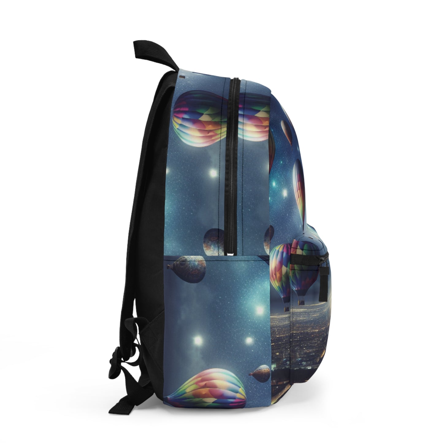 "Starry Night Voyage: Hot Air Balloons Over the City" - The Alien Backpack