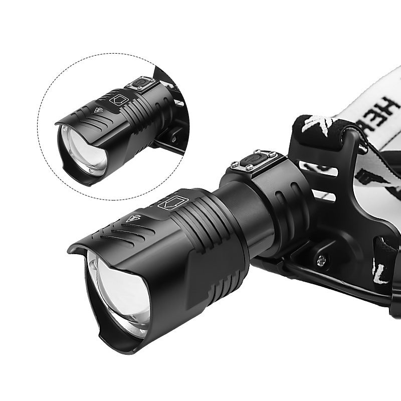 Strong light USB charging telescopic zoom headlight