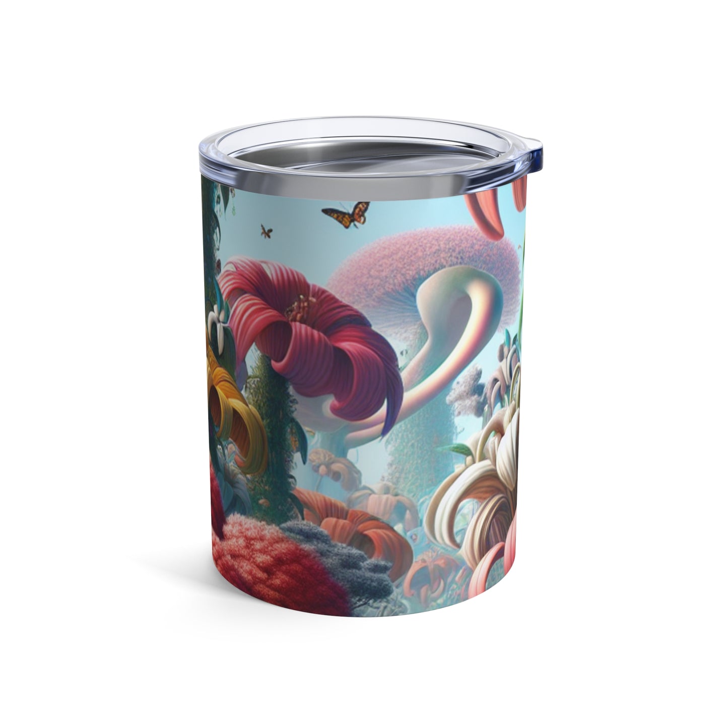 "Jardín fantástico: grandes flores y pequeñas criaturas" - Vaso Alien de 10 oz