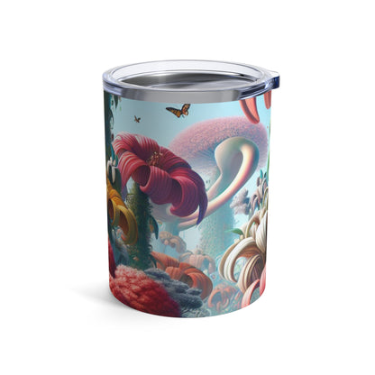 « Jardin fantaisiste : grandes fleurs et petites créatures » - Le verre Alien 10 oz