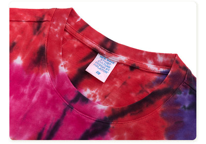 Manches courtes amples Rainbow Spiral Tie-Dye pour hommes