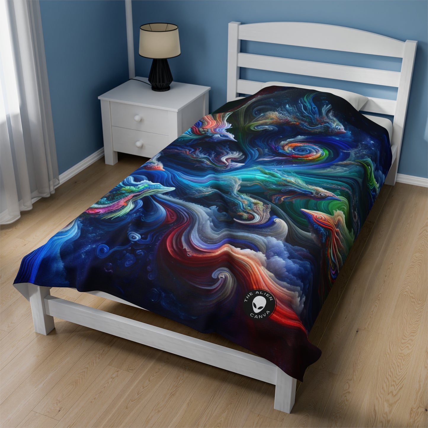 "Psychedelic Underwater Wonderland" - The Alien Velveteen Plush Blanket