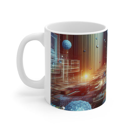 "Enchanted Oasis: A Virtual Reality Garden Experience" - The Alien Ceramic Mug 11oz Virtual Reality Art