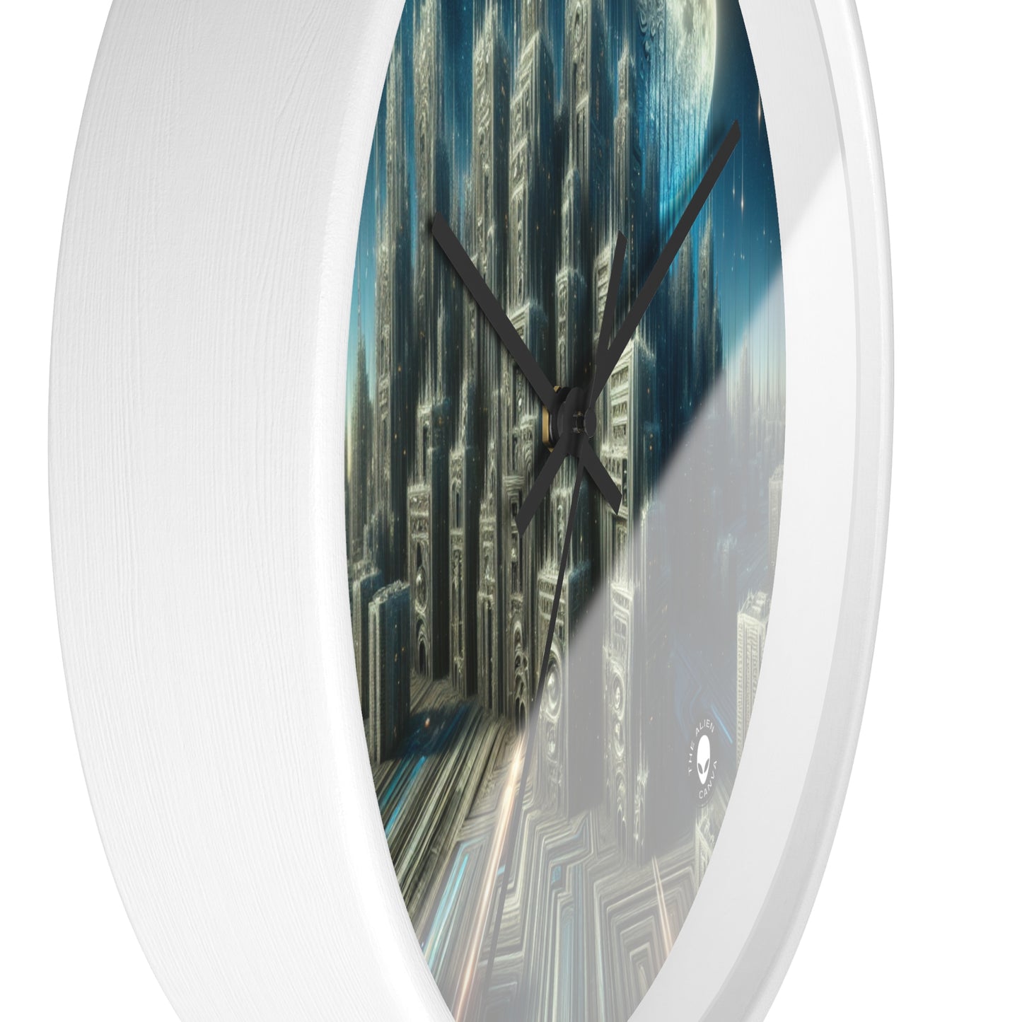 "Nighttime Cityscape Melt" - The Alien Wall Clock