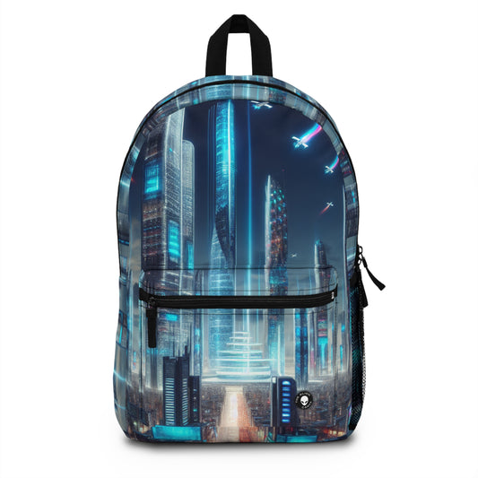 "Future Cityscape: A Skyline of Flying Cars and Neon Lights" - The Alien Backpack