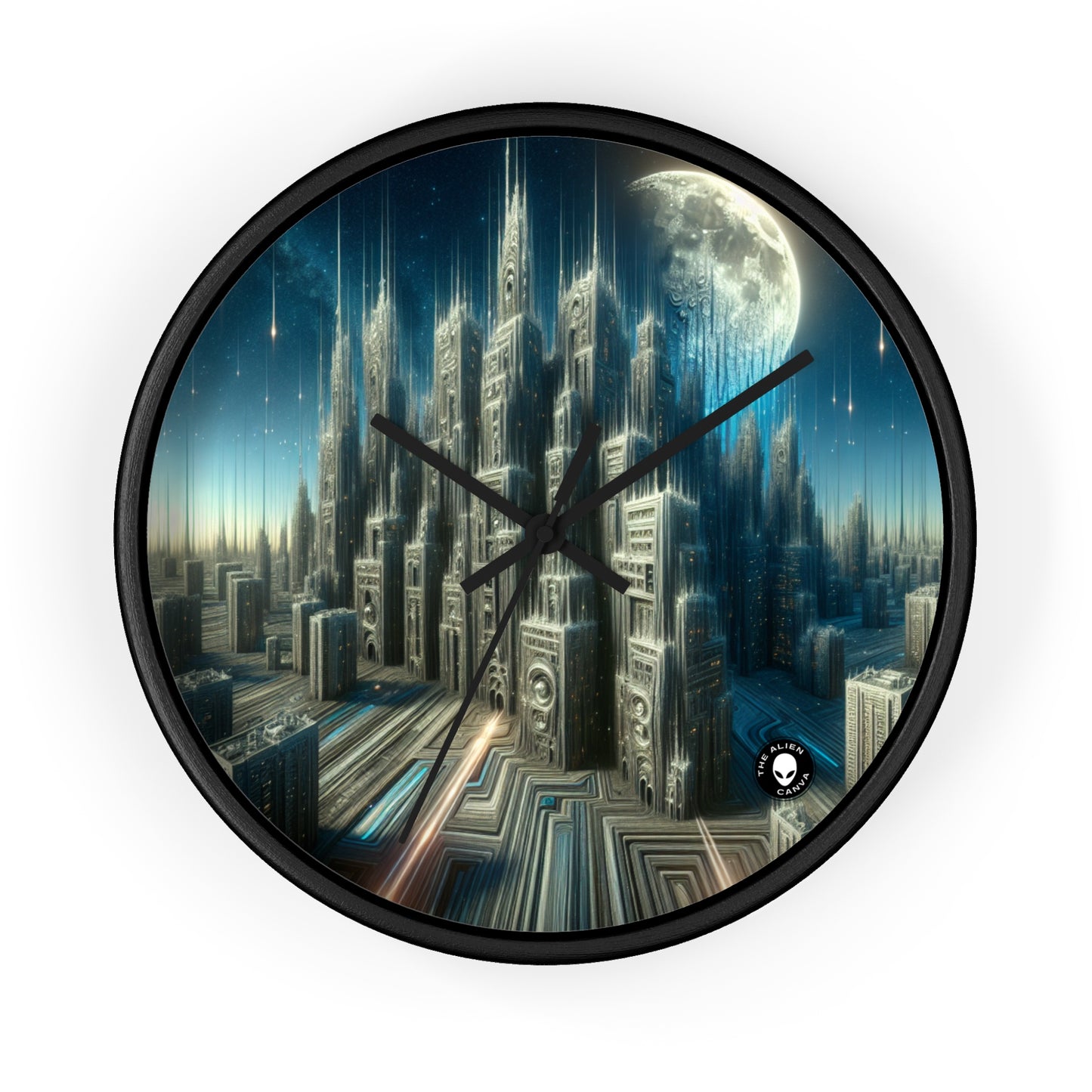 "Nighttime Cityscape Melt" - The Alien Wall Clock