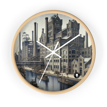 "Urban Precision: Modern Cityscape in the Style of Precisionism" - The Alien Wall Clock Precisionism