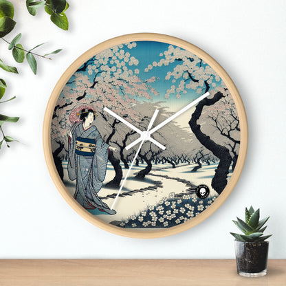 "Blossoming Sky" - The Alien Wall Clock Ukiyo-e (Japanese Woodblock Printing)