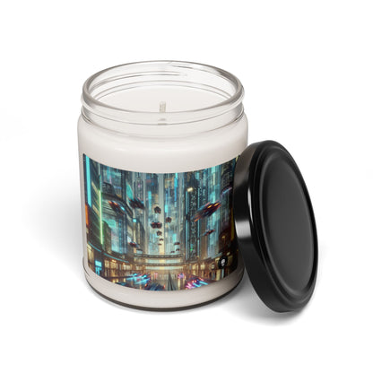 Neon Rain: A Futuristic Cityscape - The Alien Scented Soy Candle 9oz