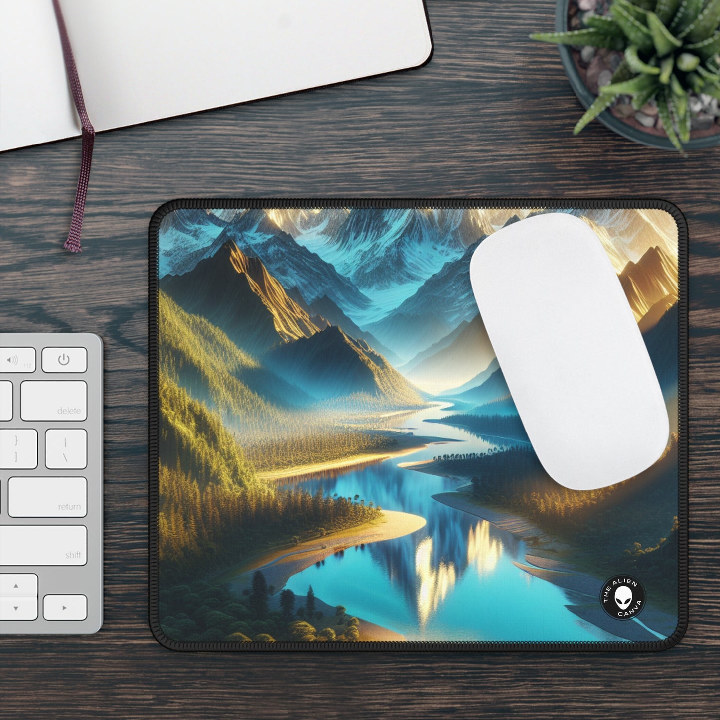 "Serenity's Palette: A Sunset Symphony" - The Alien Gaming Mouse Pad Photorealism