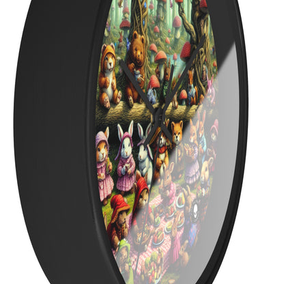 "Fantastical Forest Picnic: Animal Fashion Show" - The Alien Wall Clock