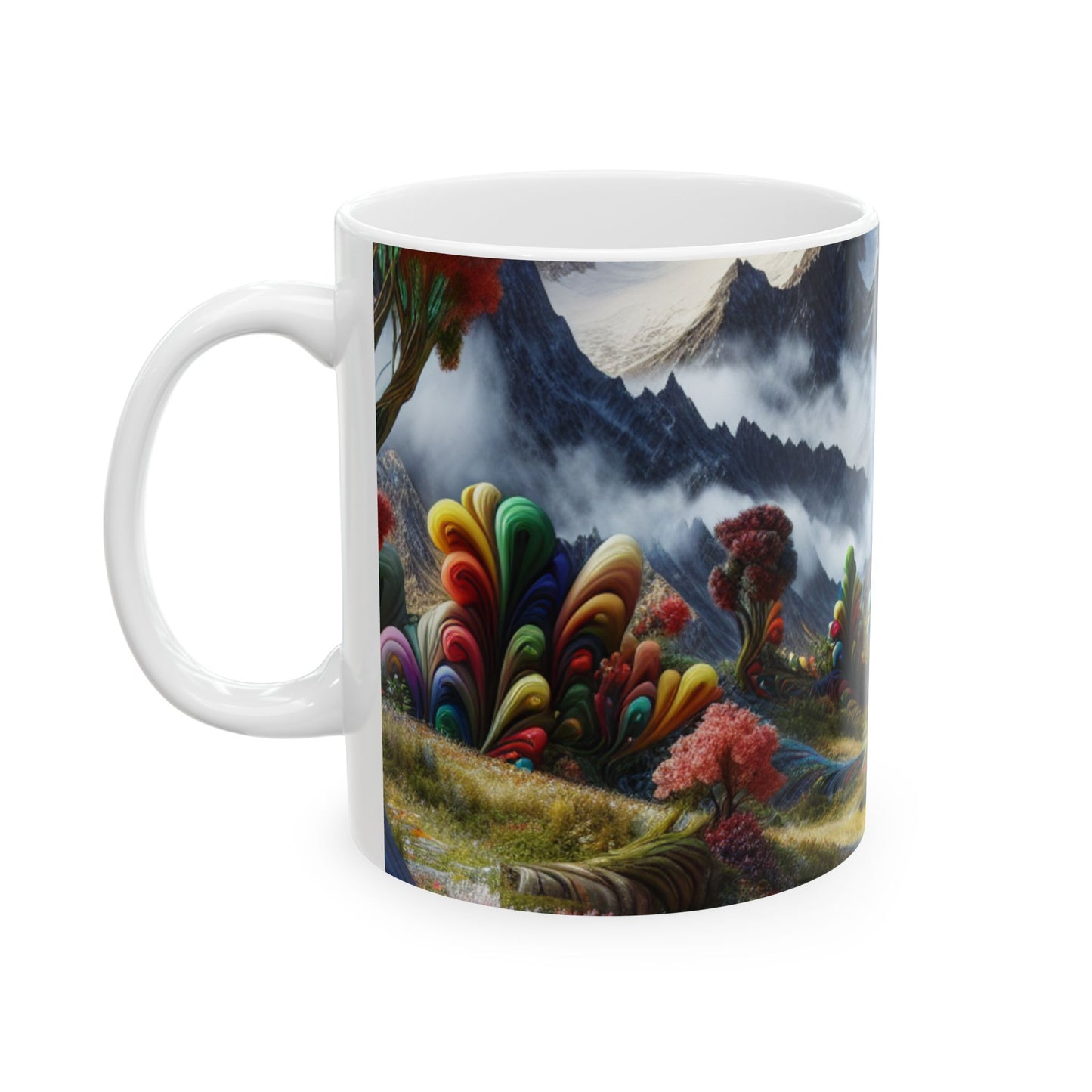 "Montañas de caramelo y valles caprichosos": taza de cerámica de 11 oz de Alien