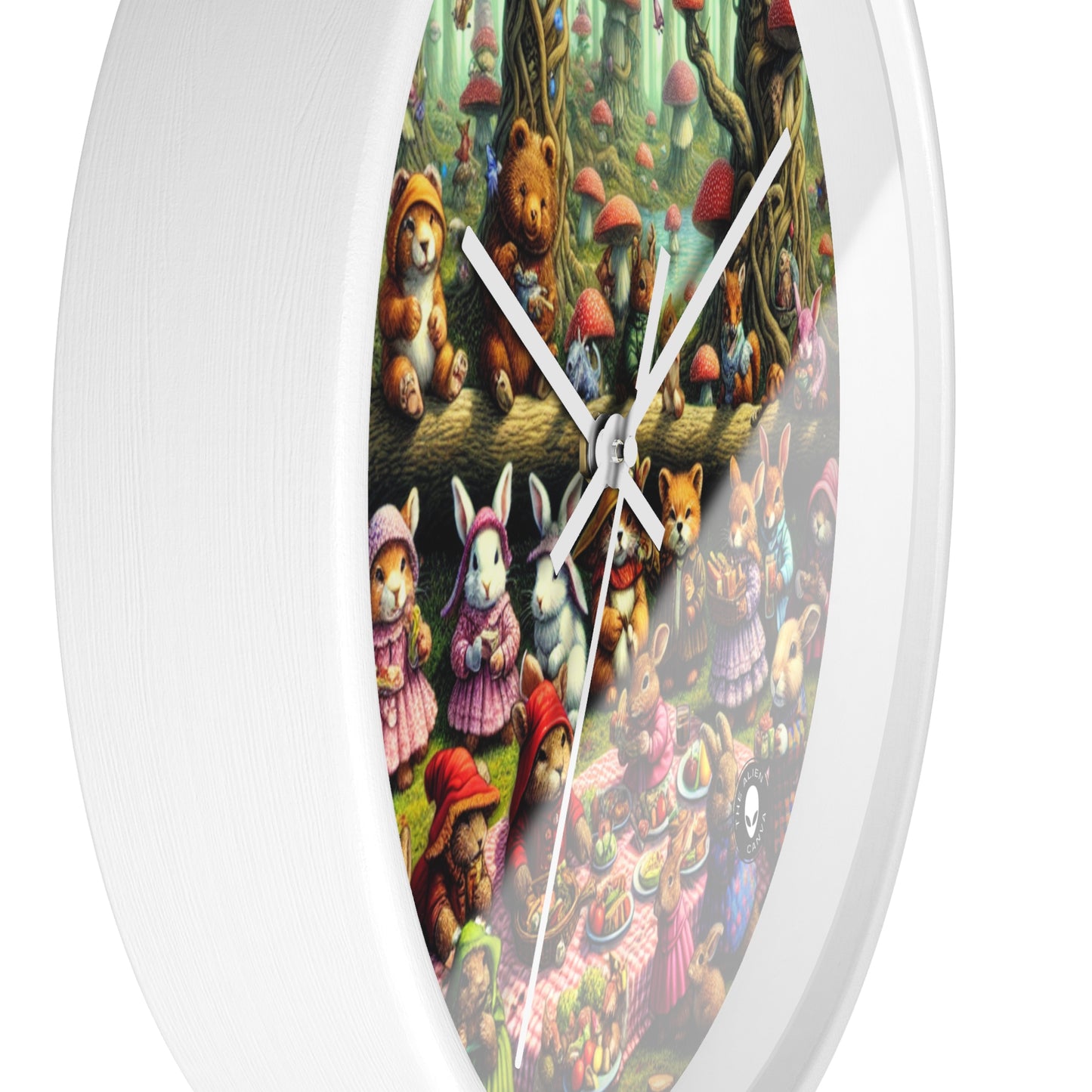 "Fantastical Forest Picnic: Animal Fashion Show" - The Alien Wall Clock