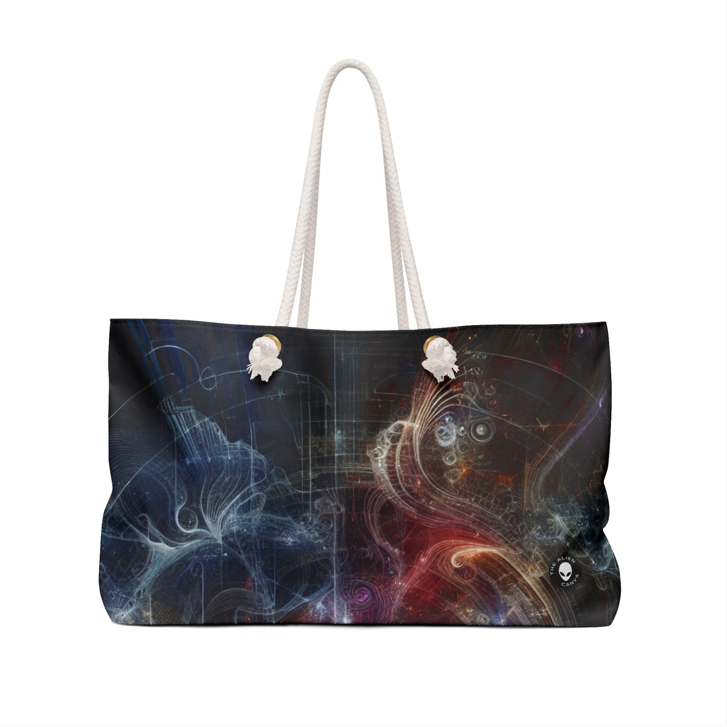 "La métropole néon de la nature : une fusion surréaliste de technologie et de verdure" - The Alien Weekender Bag Digital Art