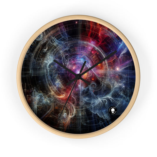 "Nature's Neon Metropolis: A Surreal Fusion of Technology and Greenery" - The Alien Wall Clock Digital Art