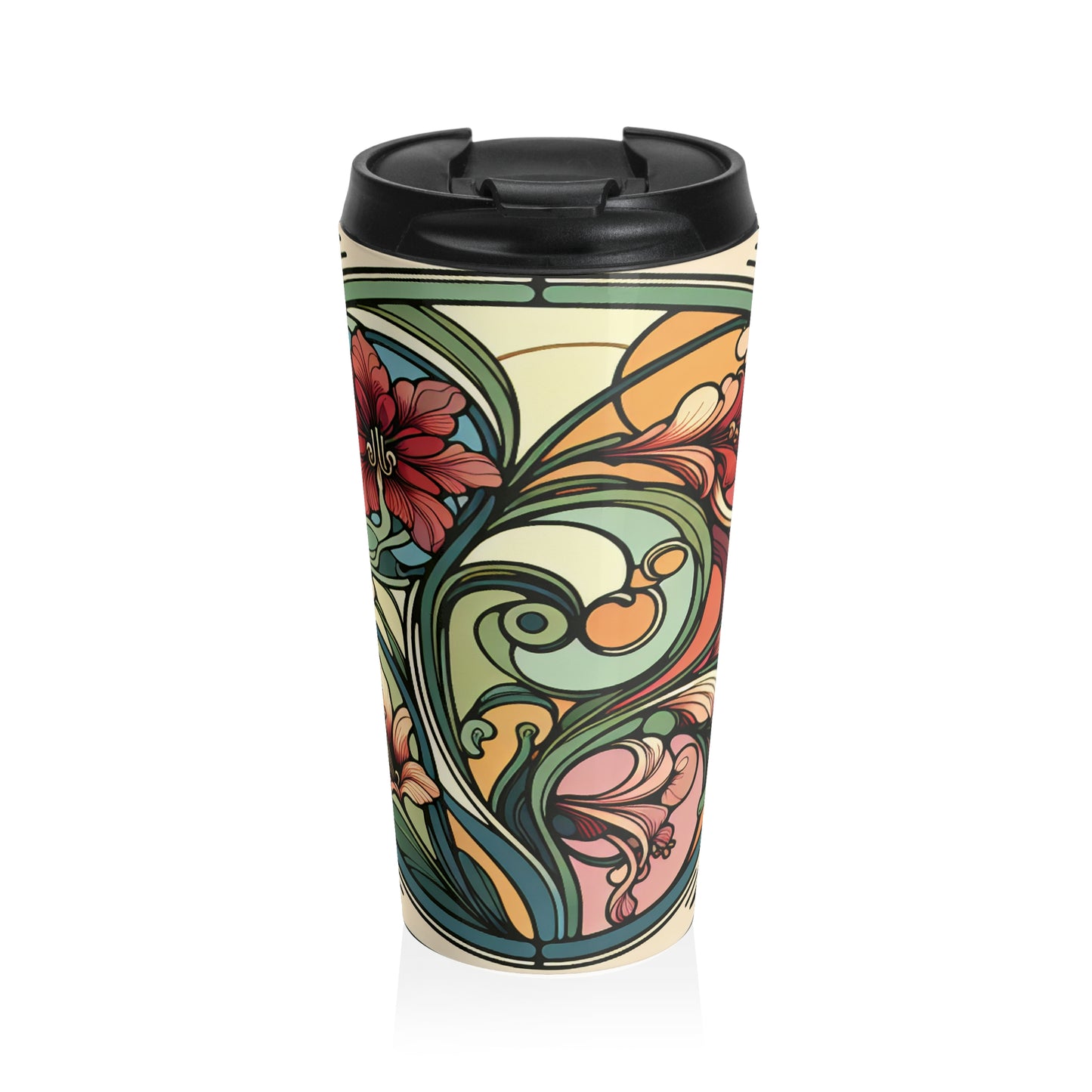 "Enchanting Depths: An Art Nouveau Ode to the Underwater Realm" - The Alien Stainless Steel Travel Mug Art Nouveau