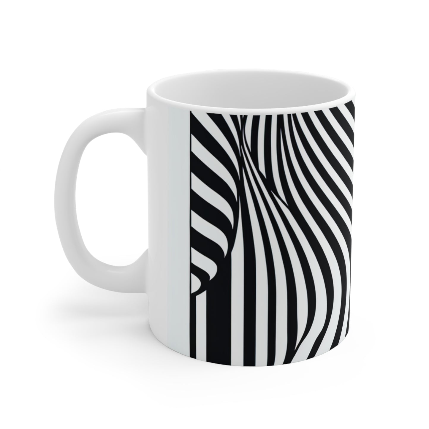 "Optical Illusion Wave" - The Alien Ceramic Mug 11oz Op Art Style