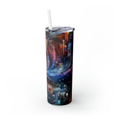 « Nuits urbaines futuristes : une métropole éblouissante d'innovation et d'imagination » - The Alien Maars® Skinny Tumbler with Straw 20oz Digital Art