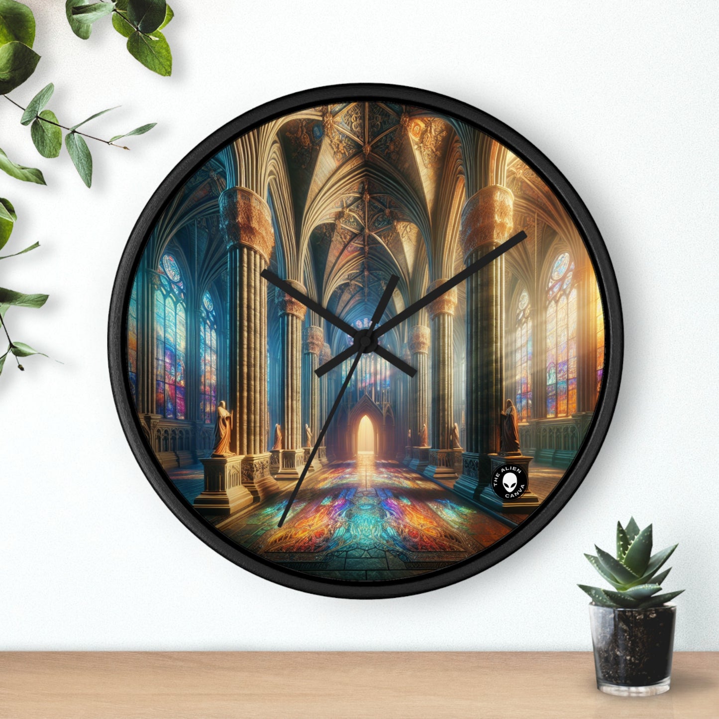 Shadows of the Gothic Cathedral - The Alien Wall Clock Gothic Art