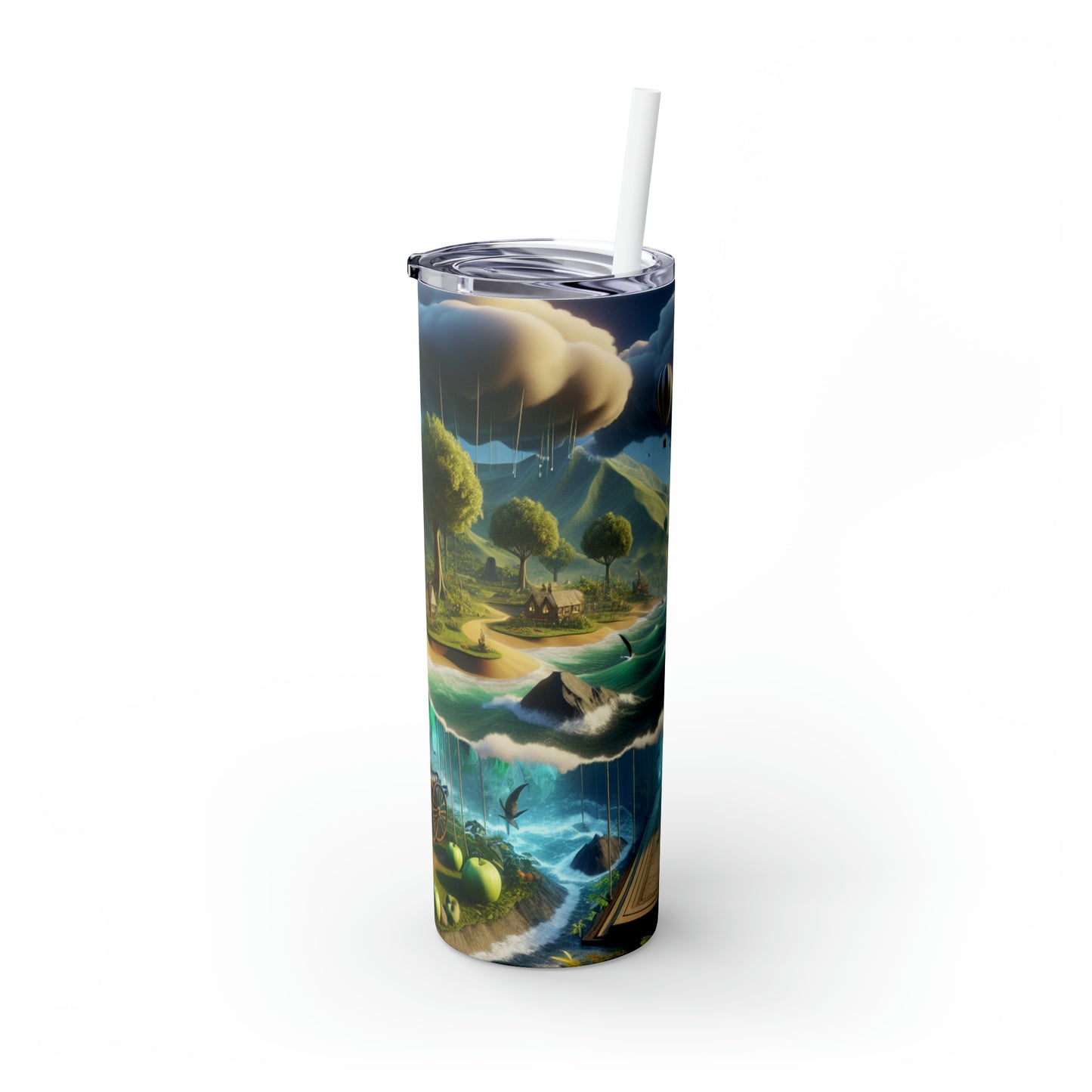 "Virtual Reality Odyssey: An Immersive 3D Art Experience" - The Alien Maars® Skinny Tumbler with Straw 20oz Virtual Reality Art Style