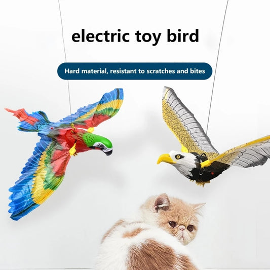 Jouets interactifs de Simulation d'oiseau et de chat, aigle suspendu, jeu de teasing, chaton, chien, accessoires pour animaux de compagnie, fournitures