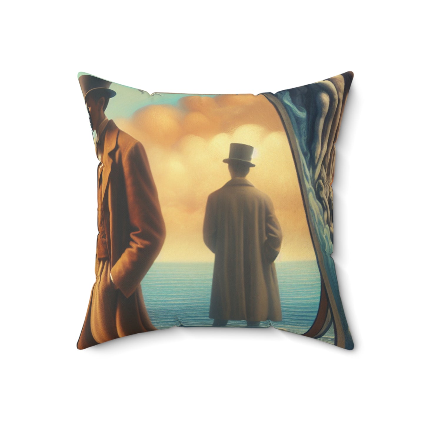 Whimsical Dreams: Defying Gravity in the Celestial Abyss- The Alien Spun Polyester Square Pillow Surrealism