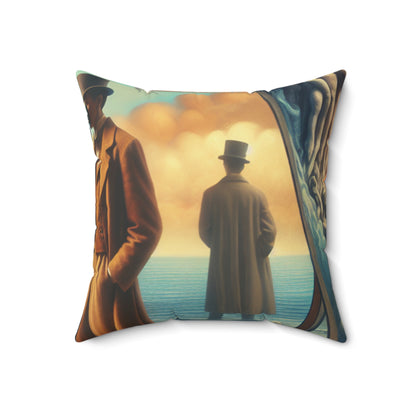 Whimsical Dreams: Defying Gravity in the Celestial Abyss- The Alien Spun Polyester Square Pillow Surrealism