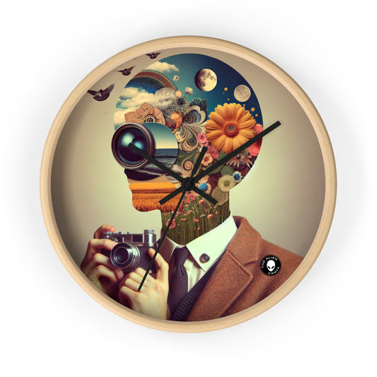 "Nature-Tech Fusion: A Photomontage Exploration" - The Alien Wall Clock Photomontage