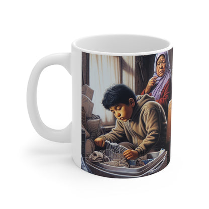 "Uprooted: A Portrait of Displacement" - The Alien Ceramic Mug 11oz Social Realism