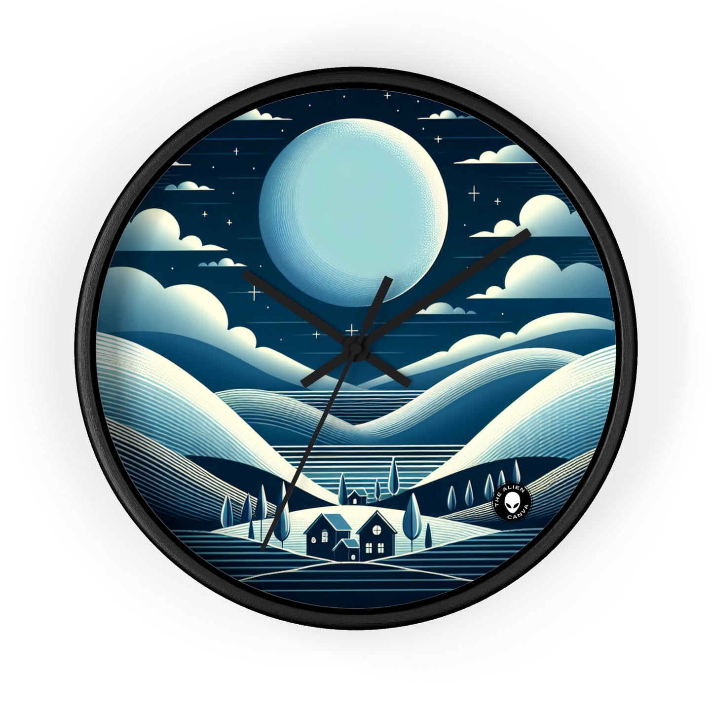 "Moonlit Haven" - The Alien Wall Clock