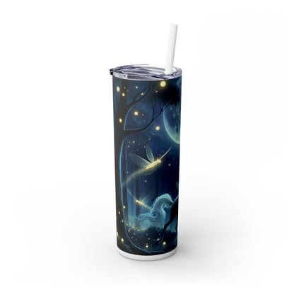 "Forêt enchantée au clair de lune" - Le verre fin Alien Maars® avec paille 20 oz