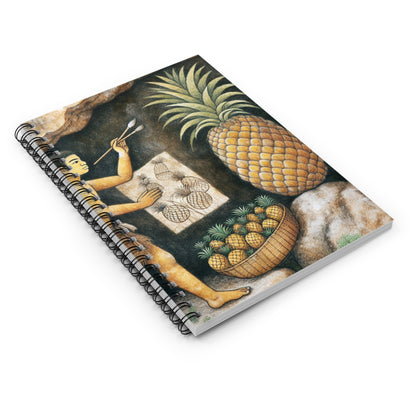 "Pineapple Harvest" - The Alien Spiral Notebook (Ruled Line) Cave Painting Style