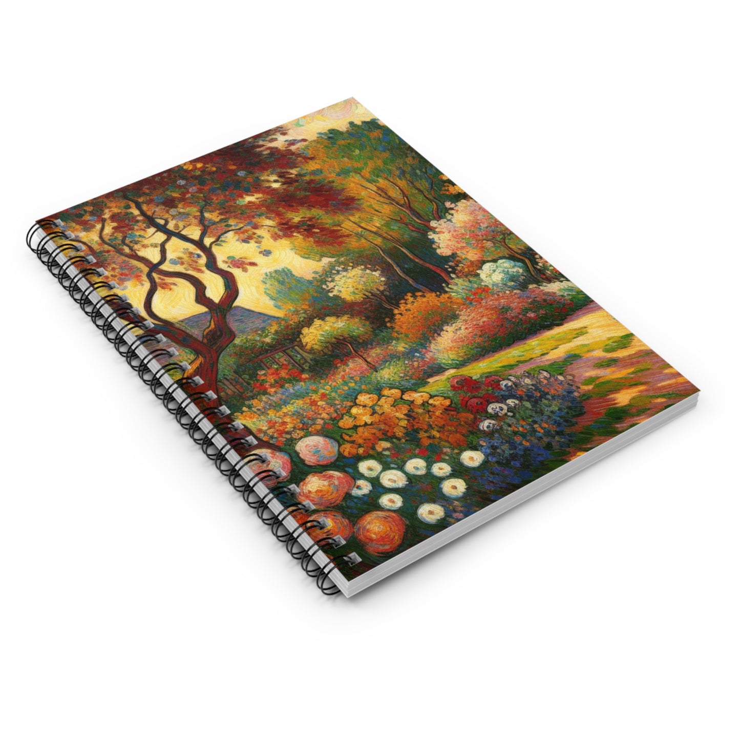 "Fauvist Garden Oasis" - The Alien Spiral Notebook (Ruled Line) Fauvism Style