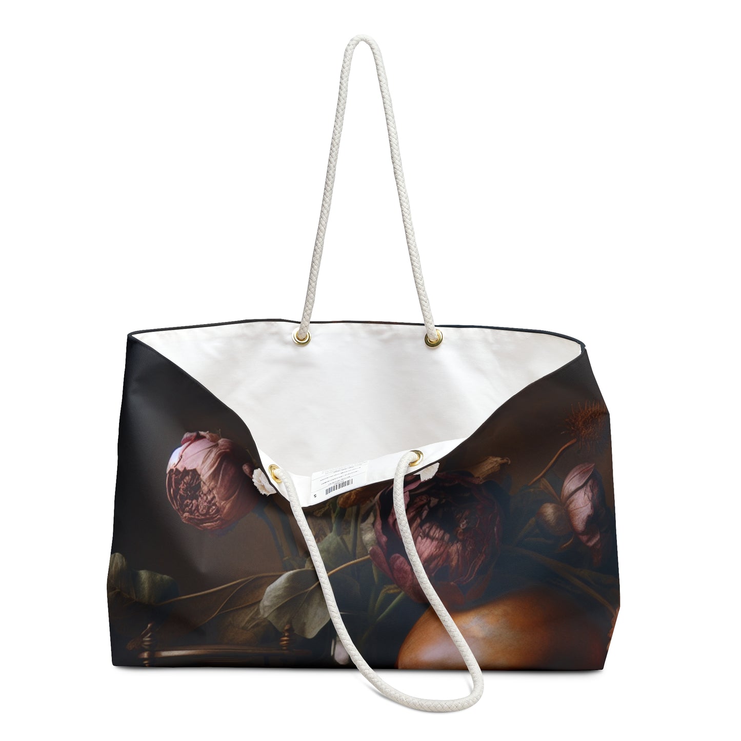 "Fleeting Beauty: A Vibrant Vanitas Painting Depicting the Passage of Time and Transient Nature of Life" - The Alien Weekender Bag Vanitas Painting