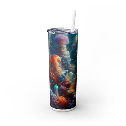 « Pays des merveilles aquatiques enchanté » - Le verre fin Alien Maars® avec paille 20 oz