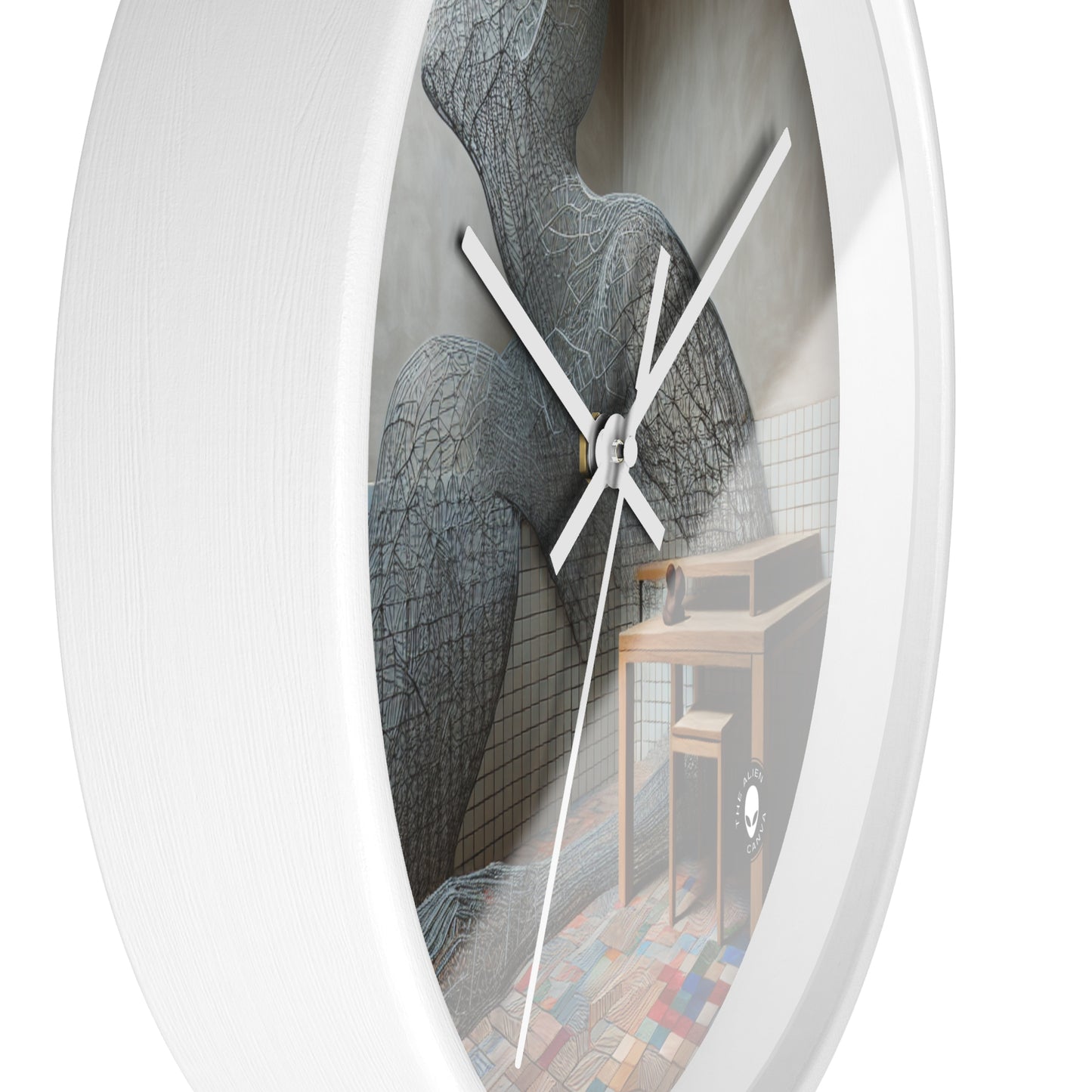 "Harmony Reimagined: Nature, Technology, and the Modern World" - The Alien Wall Clock Installation Sculpture