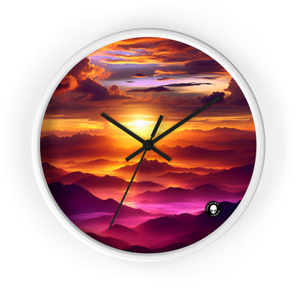 "Dawning Peaks: A Mountain Sunrise" - The Alien Wall Clock