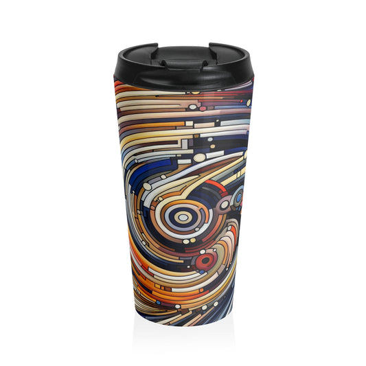 "Fluid Motion: A Kinetic Art Tribute to Oceanic Harmony" - The Alien Stainless Steel Travel Mug Kinetic Art