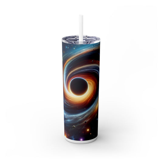 « Vortex galactique : la danse colorée des étoiles et des planètes » - Verre fin Alien Maars® avec paille 20 oz