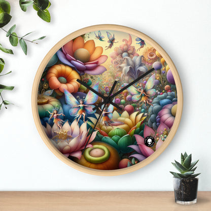 "Jardin enchanté : où dansent les fées" - L'horloge murale extraterrestre