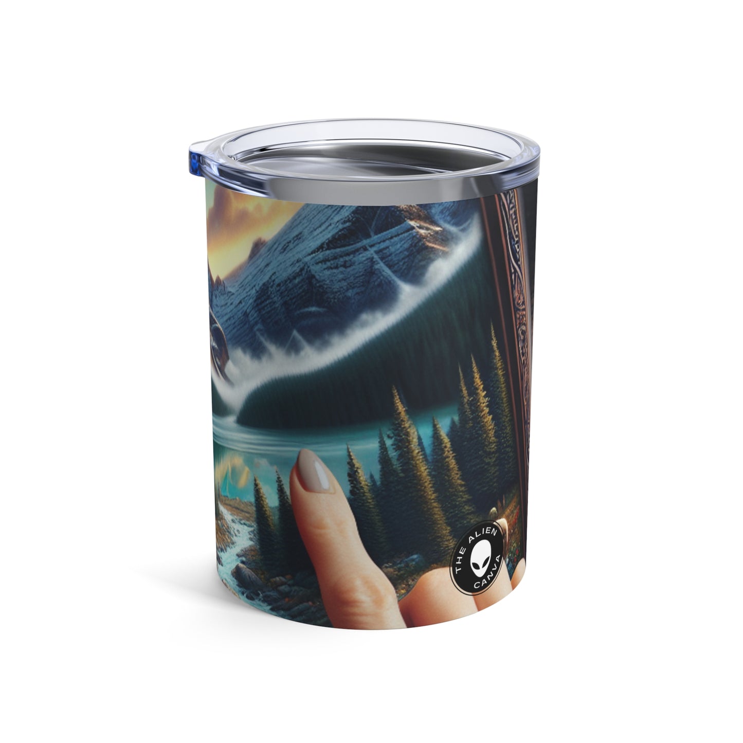 "Le portrait en mosaïque : dévoiler le photoréalisme à travers la beauté fragmentée" - The Alien Tumbler 10oz Photorealism