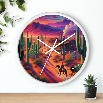 "Glowing rain: A city's reflection" - The Alien Wall Clock Realism