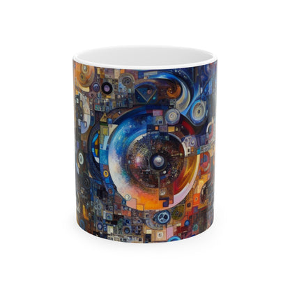 "Perception Distorted: A Postmodern Commentary on Reality" - The Alien Ceramic Mug 11oz Postmodern Art