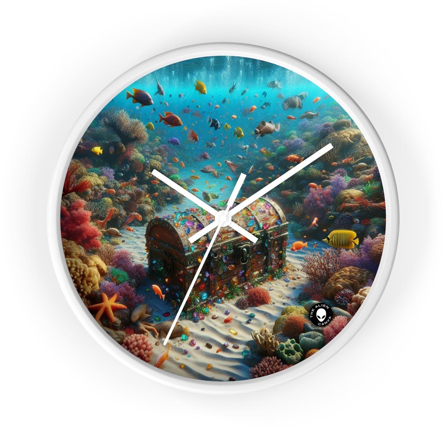 "Jeweled Depths: Discover the Hidden Treasure" - The Alien Wall Clock