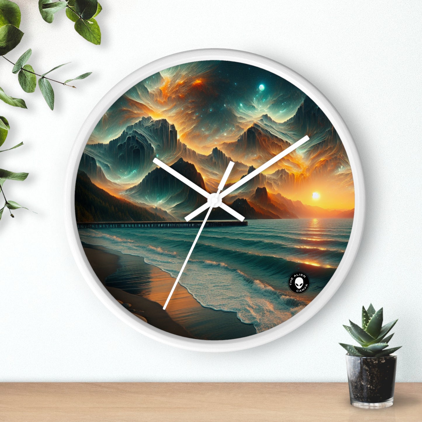 "Realism in Red: Capturing the Beauty of a Luscious Apple" - The Alien Wall Clock Photorealism