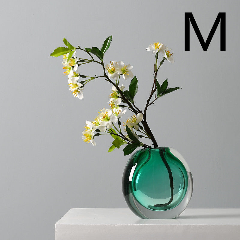 Simple Modern Glass Vase Light Luxury Model Room Soft Decoration Living Room Decoration