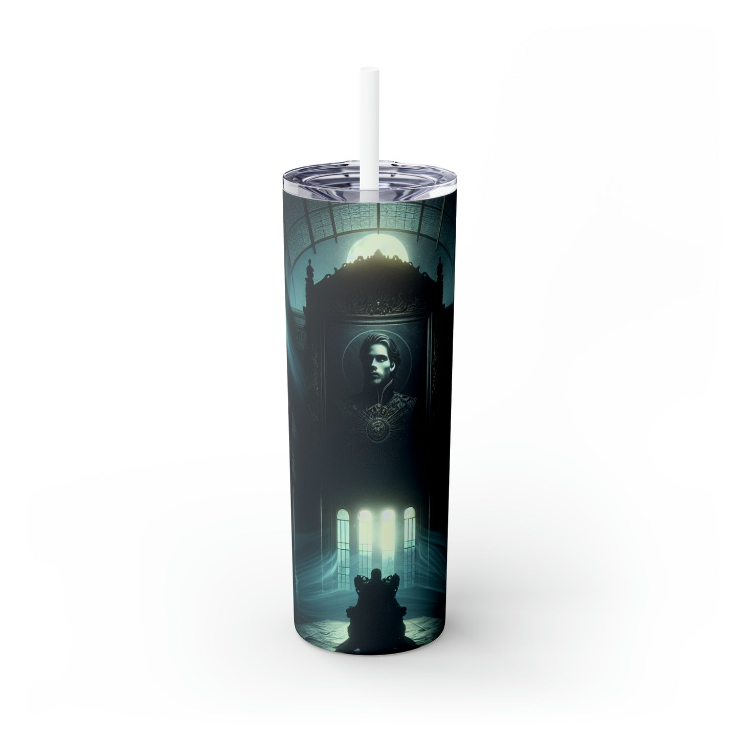 "Moonlight Shadow: A Gothic Portrait" - The Alien Maars® Skinny Tumbler avec paille 20oz Style d'art gothique